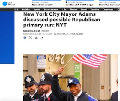 eric adams getting stuff done for the billionaires real estate developers, eric adams contemplates running as republican,
