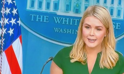 is karoline leavitt telling lies from the podium in the white house